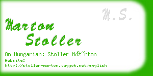 marton stoller business card